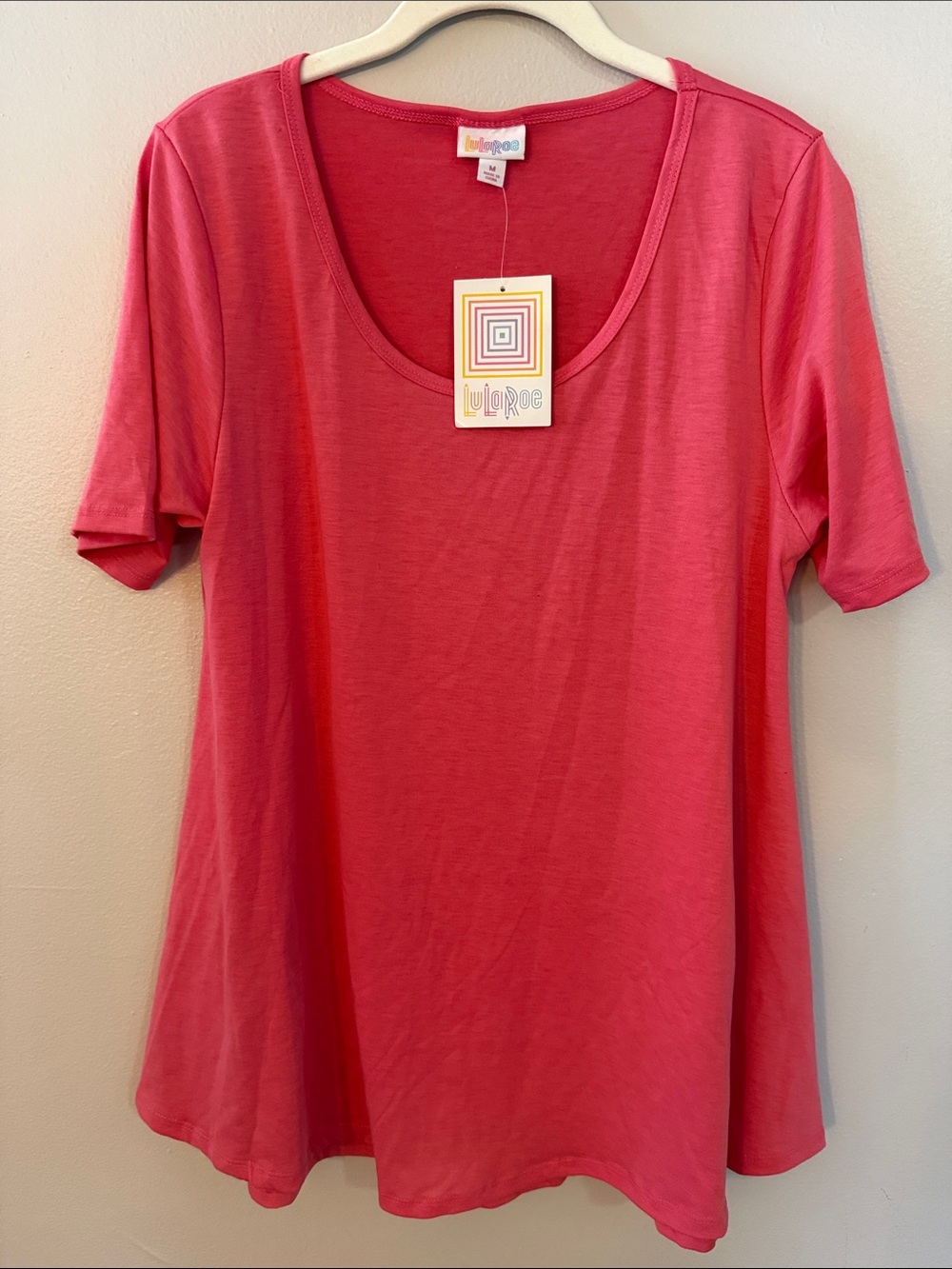 LuLaRoe Scoop Neck Short Sleeve Top - Coral Pink